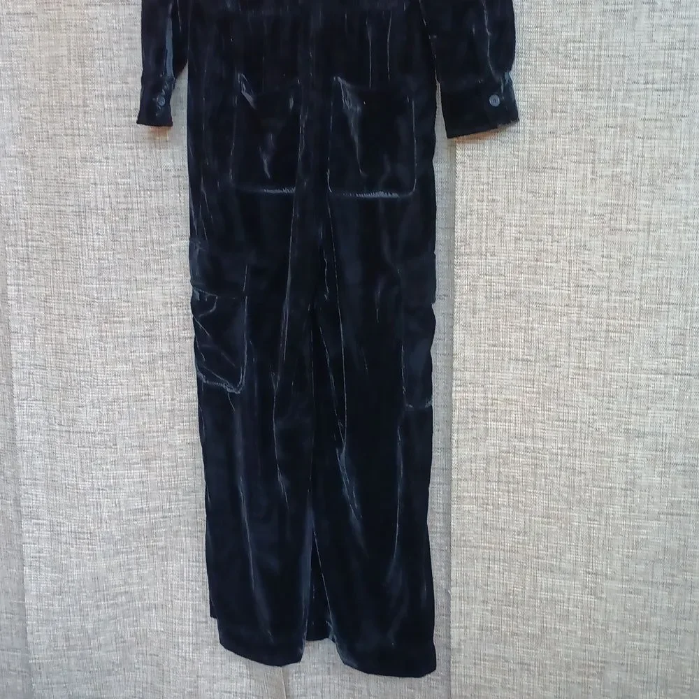NWT Universal Thread Black Velvet Long Sleeve Jumpsuit - Picture 5 of 5